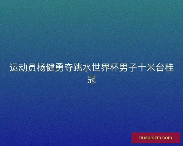 运动员杨健勇夺跳水世界杯男子十米台桂冠